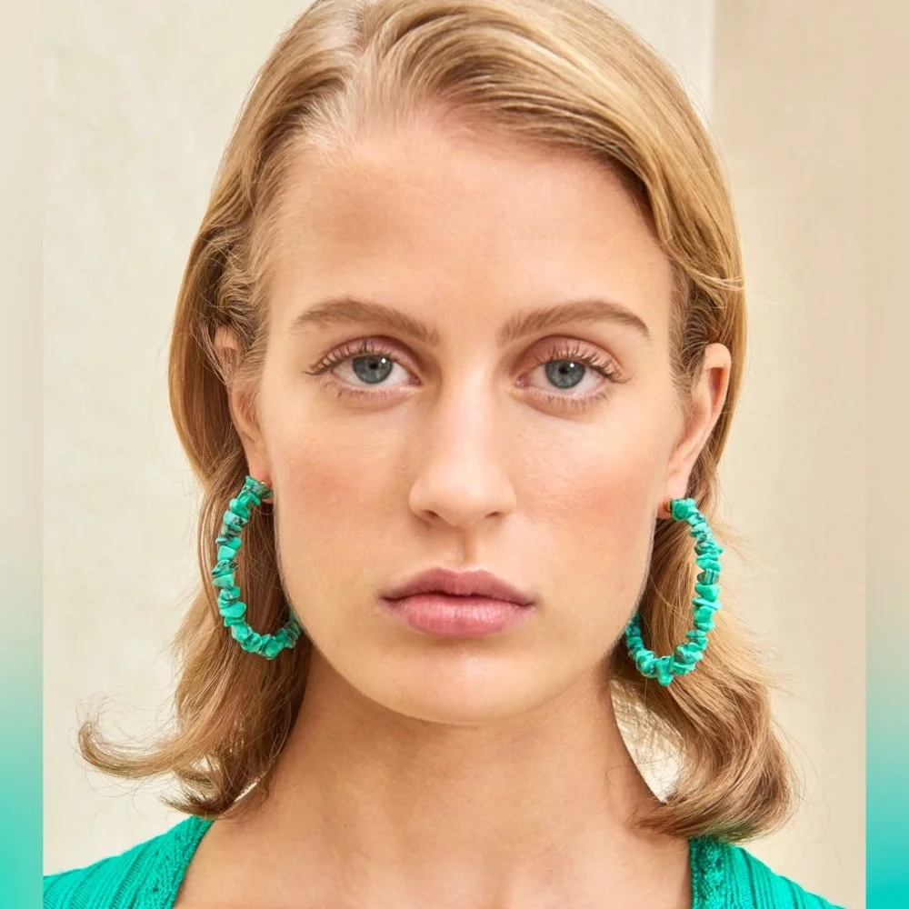 🌺🎉HP🎉🌺 NWT Cult Gaia Shirin Large Hoop Earrings - Picture 10 of 16